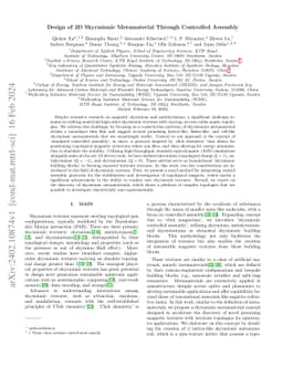 Design of 2D Skyrmionic Metamaterial Through Controlled Assembly