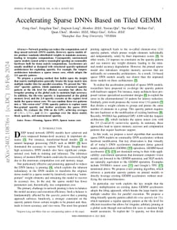 Accelerating Sparse DNNs Based on Tiled GEMM