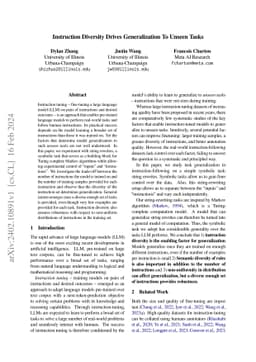 Instruction Diversity Drives Generalization To Unseen Tasks
