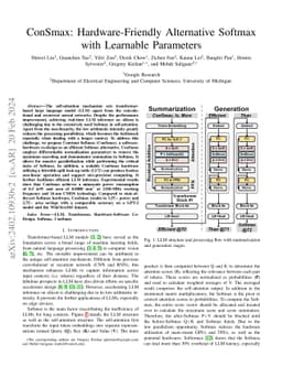 ConSmax: Hardware-Friendly Alternative Softmax with Learnable Parameters