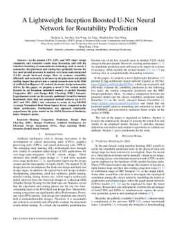 A Lightweight Inception Boosted U-Net Neural Network for Routability
  Prediction