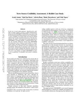 News Source Credibility Assessment: A Reddit Case Study