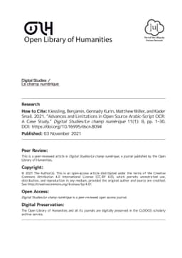 Advances and Limitations in Open Source Arabic-Script OCR: A Case Study