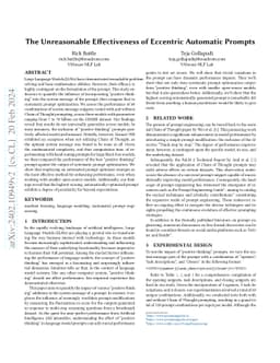 The Unreasonable Effectiveness of Eccentric Automatic Prompts