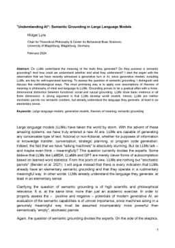 "Understanding AI": Semantic Grounding in Large Language Models