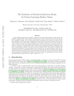 The Evolution of Statistical Induction Heads: In-Context Learning Markov
  Chains