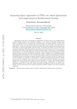 Surpassing legacy approaches to PWR core reload optimization with
  single-objective Reinforcement learning