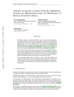 Toward Learning Latent-Variable Representations of Microstructures by
  Optimizing in Spatial Statistics Space