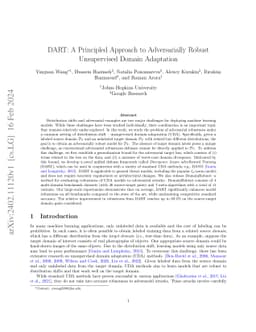 DART: A Principled Approach to Adversarially Robust Unsupervised Domain
  Adaptation