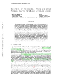 Boosting of Thoughts: Trial-and-Error Problem Solving with Large Language Models