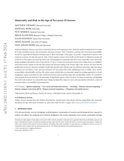 Materiality and Risk in the Age of Pervasive AI Sensors