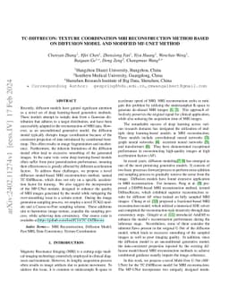 TC-DiffRecon: Texture coordination MRI reconstruction method based on
  diffusion model and modified MF-UNet method