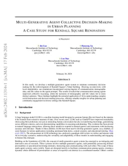 Multi-Generative Agent Collective Decision-Making in Urban Planning: A
  Case Study for Kendall Square Renovation