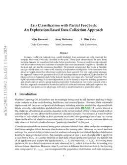 Fair Classification with Partial Feedback: An Exploration-Based Data
  Collection Approach