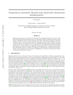 Variational Entropy Search for Adjusting Expected Improvement