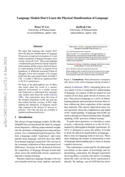 Language Models Don't Learn the Physical Manifestation of Language