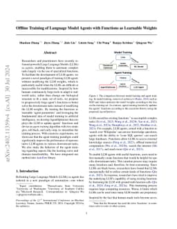 Offline Training of Language Model Agents with Functions as Learnable
  Weights