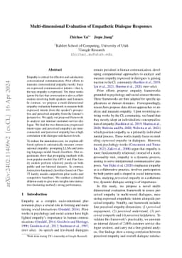 Multi-dimensional Evaluation of Empathetic Dialog Responses