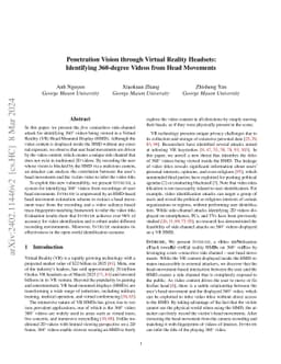 Penetration Vision through Virtual Reality Headsets: Identifying
  360-degree Videos from Head Movements