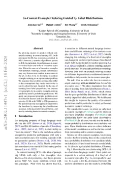 In-Context Example Ordering Guided by Label Distributions