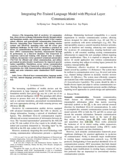 Integrating Pre-Trained Language Model with Physical Layer
  Communications