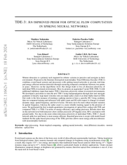 TDE-3: An improved prior for optical flow computation in spiking neural
  networks