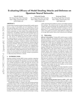 Evaluating Efficacy of Model Stealing Attacks and Defenses on Quantum
  Neural Networks