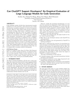 Can ChatGPT Support Developers? An Empirical Evaluation of Large
  Language Models for Code Generation