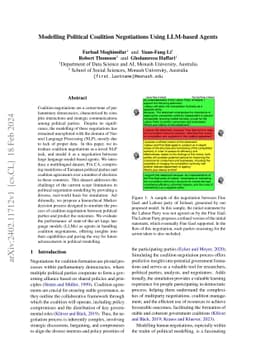 Modelling Political Coalition Negotiations Using LLM-based Agents