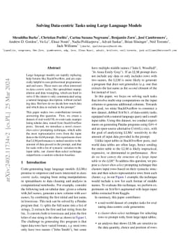 Solving Data-centric Tasks using Large Language Models
