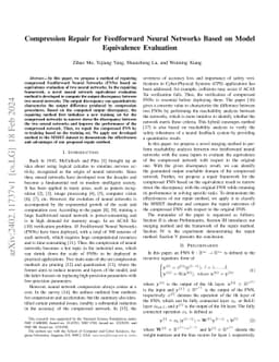 Compression Repair for Feedforward Neural Networks Based on Model
  Equivalence Evaluation
