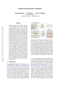 Machine-Generated Text Localization