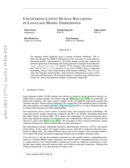 Uncovering Latent Human Wellbeing in Language Model Embeddings