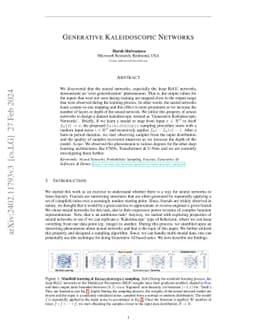 Generative Kaleidoscopic Networks