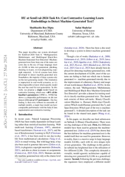 HU at SemEval-2024 Task 8A: Can Contrastive Learning Learn Embeddings to
  Detect Machine-Generated Text?