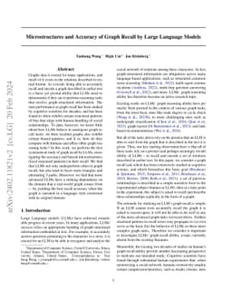 Microstructures and Accuracy of Graph Recall by Large Language Models