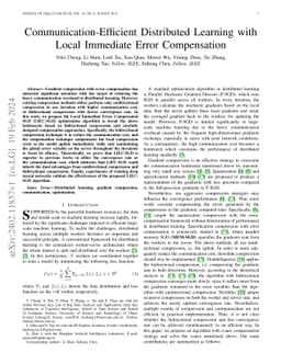 Communication-Efficient Distributed Learning with Local Immediate Error
  Compensation