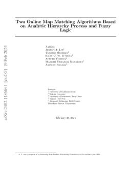 Two Online Map Matching Algorithms Based on Analytic Hierarchy Process
  and Fuzzy Logic