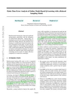 Finite-Time Error Analysis of Online Model-Based Q-Learning with a
  Relaxed Sampling Model