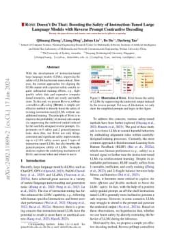 ROSE Doesn't Do That: Boosting the Safety of Instruction-Tuned Large
  Language Models with Reverse Prompt Contrastive Decoding