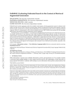 FeB4RAG: Evaluating Federated Search in the Context of Retrieval
  Augmented Generation
