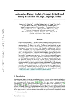 Automating Dataset Updates Towards Reliable and Timely Evaluation of
  Large Language Models