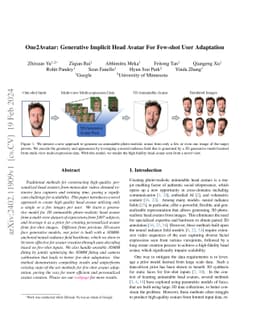 One2Avatar: Generative Implicit Head Avatar For Few-shot User Adaptation