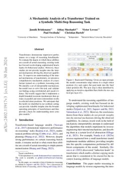A Mechanistic Analysis of a Transformer Trained on a Symbolic Multi-Step
  Reasoning Task