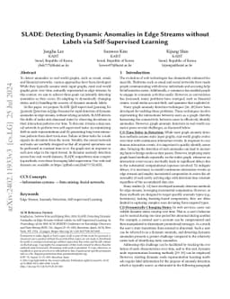 SLADE: Detecting Dynamic Anomalies in Edge Streams without Labels via
  Self-Supervised Learning