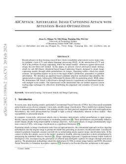 AICAttack: Adversarial Image Captioning Attack with Attention-Based
  Optimization