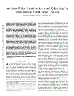 An Index Policy Based on Sarsa and Q-learning for Heterogeneous Smart
  Target Tracking