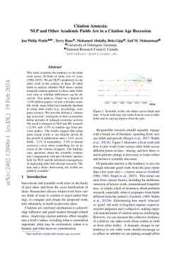 Citation Amnesia: NLP and Other Academic Fields Are in a Citation Age
  Recession