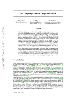All Language Models Large and Small