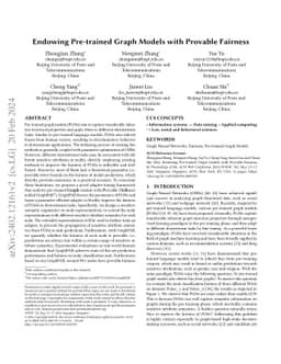 Endowing Pre-trained Graph Models with Provable Fairness